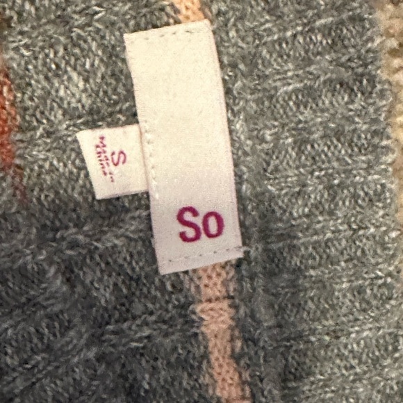 SO Grey Stripe Crew Ribbed Sweater Women's Sz. Small NWT - Picture 6 of 8